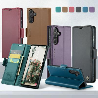 CASEME 023 Series For Samsung Galaxy A55 RFID Blocking Leather Case Wallet Stand Phone Cover