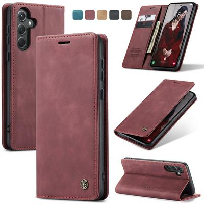 CASEME 013 Series for Samsung Galaxy A35 5G Wallet PU Leather Case Foldable Stand Magnetic Auto-absorbed Flip Cover