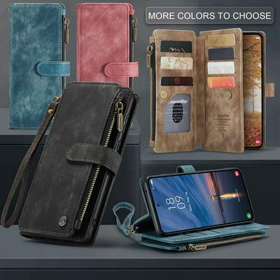 CASEME C30 Series for Samsung Galaxy A55 5G PU Leather Phone Case Card Slots Zipper Pocket Stand Cover