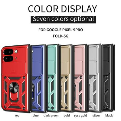 For Motorola Pixel 9 Pro Fold Sergeant Shockproof Drop-proof PC+TPU Phone Protective Case with Metal Ring Kickstand and Metal Patch 