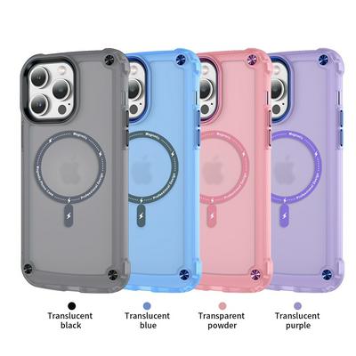 For iPhone 14 Pro Max Magnetic Case Translucent Phone Cover Compatible with MagSafe