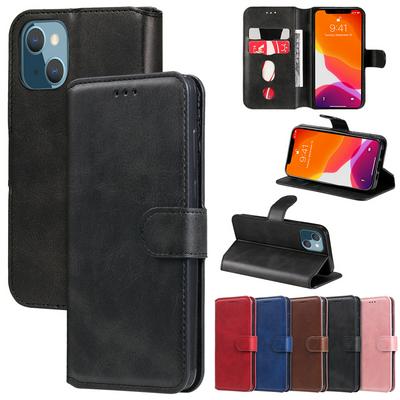 For iPhone 13 Mini Maverick Pattern Solid Color PU Leather + TPU Wallet Phone Case