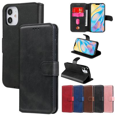 For iPhone 12 Mini Maverick Pattern Solid Color PU Leather + TPU Wallet Phone Case