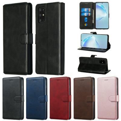 For Samsung Galaxy S20 Plus Maverick Pattern Solid Color PU Leather + TPU Wallet Phone Case