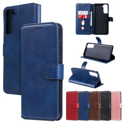 For Samsung Galaxy S21 Plus Maverick Pattern Solid Color PU Leather + TPU Wallet Phone Case