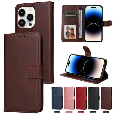 For iPhone 15 Pro Maverick Pattern Solid Color PU Leather + TPU Wallet Phone Case