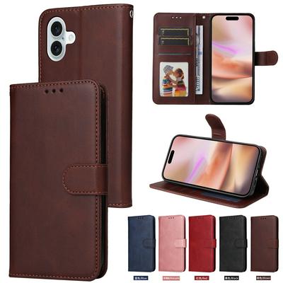 For iPhone 16 Plus Maverick Pattern Solid Color PU Leather + TPU Wallet Phone Case