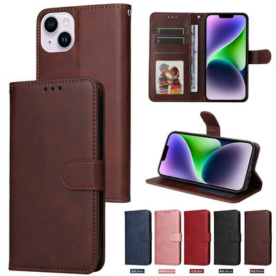 For iPhone 15 Plus Maverick Pattern Solid Color PU Leather + TPU Wallet Phone Case