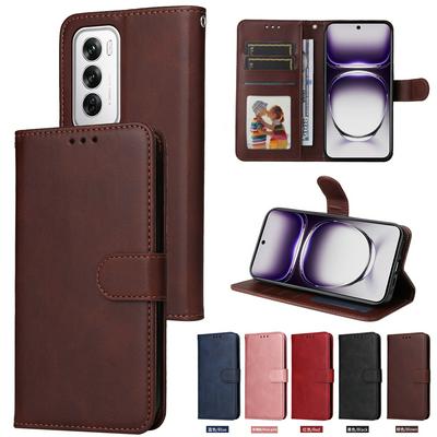For Oppo Reno 12 5G Maverick Pattern Solid Color PU Leather + TPU Wallet Phone Case