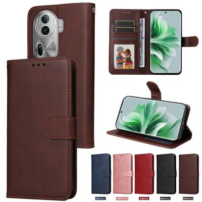 For Oppo Reno 11 Pro 5G Maverick Pattern Solid Color PU Leather + TPU Wallet Phone Case