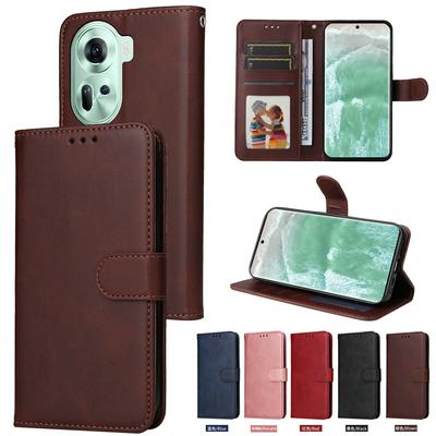 For Oppo Reno 11 5G Maverick Pattern Solid Color PU Leather + TPU Wallet Phone Case