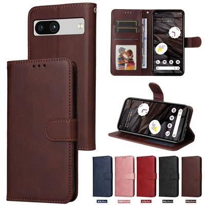 For Google Pixel 7A Maverick Pattern Solid Color PU Leather + TPU Wallet Phone Case