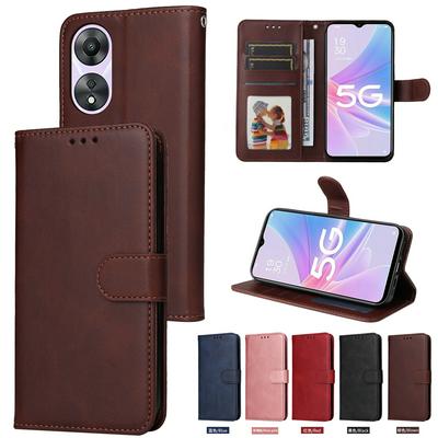For Oppo A58 5G Maverick Pattern Solid Color PU Leather + TPU Wallet Phone Case