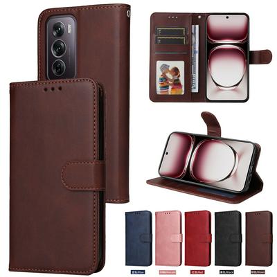 For Oppo Reno 12 Pro 5G/Reno 12 5G Maverick Pattern Solid Color PU Leather + TPU Wallet Phone Case