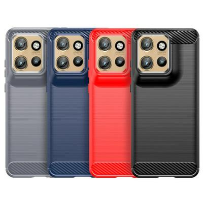For Motorola Edge 50 Neo Carbon Fiber Drawing Series Scratch Resistant Shock Absorption Soft TPU Back Cover Case
