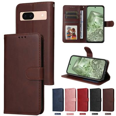 For Google Pixel 8A Maverick Pattern Solid Color PU Leather + TPU Wallet Phone Case