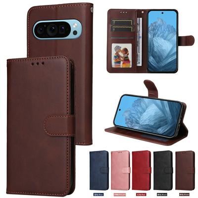 For Google Pixel 9 Pro Maverick Pattern Solid Color PU Leather + TPU Wallet Phone Case