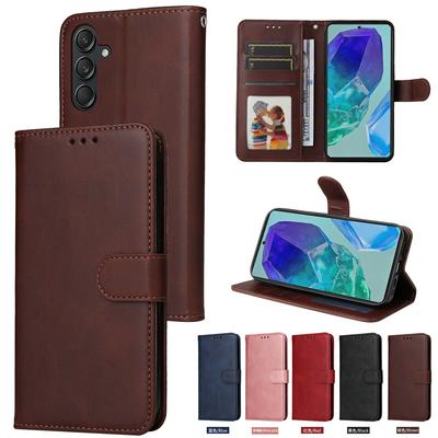 For Samsung Galaxy M55 5G Maverick Pattern Solid Color PU Leather + TPU Wallet Phone Case