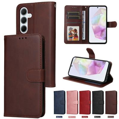 For Samsung Galaxy M35 Maverick Pattern Solid Color PU Leather + TPU Wallet Phone Case
