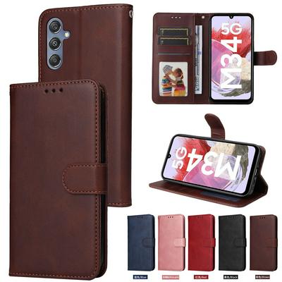 For Samsung Galaxy M34 5G Maverick Pattern Solid Color PU Leather + TPU Wallet Phone Case