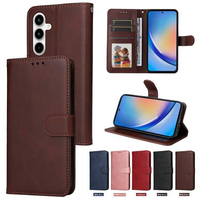 For Samsung Galaxy A35 Maverick Pattern Solid Color PU Leather + TPU Wallet Phone Case