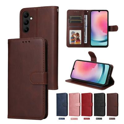 For Samsung Galaxy A24 4G Maverick Pattern Solid Color PU Leather + TPU Wallet Phone Case