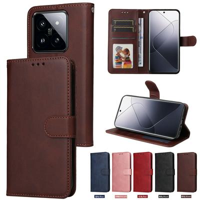 For Xiaomi 14 Pro Maverick Pattern Solid Color PU Leather + TPU Wallet Phone Case