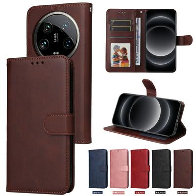 For Xiaomi 14 Ultra 5G Maverick Pattern Solid Color PU Leather + TPU Wallet Phone Case