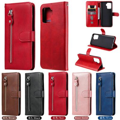 For Oppo A94 4G/A94 5G/F19 Pro/Reno 5F Stylish Zipper Calf Pattern Shockproof PU Leather + Soft TPU Phone Case