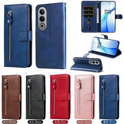 For Oneplus Ace 3V Stylish Zipper Calf Pattern Shockproof PU Leather + Soft TPU Phone Case