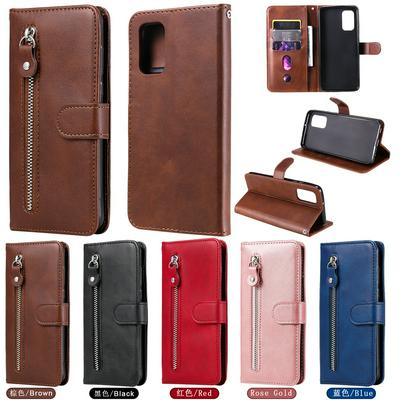 For Samsung Galaxy A32 4G Stylish Zipper Calf Pattern Shockproof PU Leather + Soft TPU Phone Case