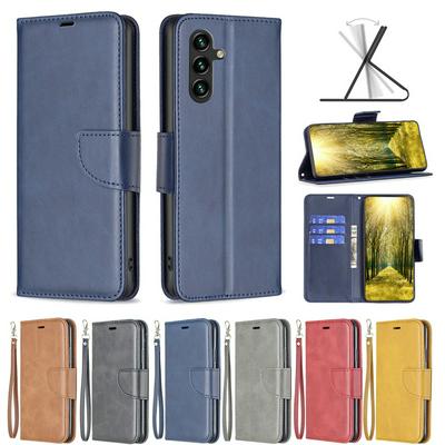 For Samsung Galaxy A36 Solid Color Sheep Pattern Scratch Resistant Wallet Leather Case