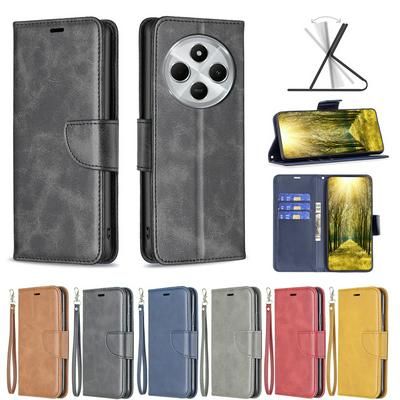 For Xiaomi Redmi 14C Solid Color Sheep Pattern Scratch Resistant Wallet Leather Case