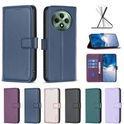 BINFEN COLOR BF17 For Oppo Reno 12F PU Leather Wallet Case Magnetic Folio Flip Stand Phone Cover