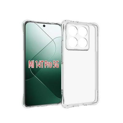 For Xiaomi 14T Pro Anti-Fingerprint Non-Slip Four Corners Shockproof Transparent Soft TPU Back Cover Case