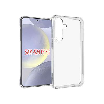 For Samsung Galaxy S24 FE Anti-Fingerprint Non-Slip Four Corners Shockproof Transparent Soft TPU Back Cover Case