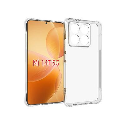 For Xiaomi 14T Anti-Fingerprint Non-Slip Four Corners Shockproof Transparent Soft TPU Back Cover Case