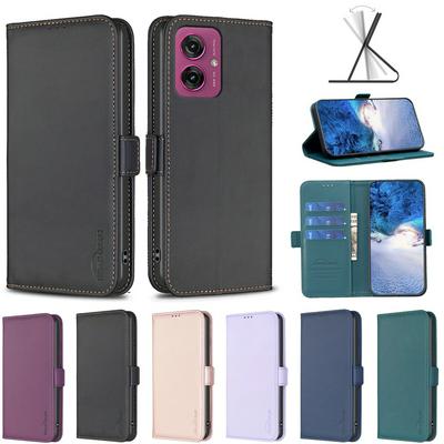 BINFEN COLOR BF31 For Motorola Moto G55 5G Case PU Leather+TPU Magnetic Stand Wallet Phone Cover