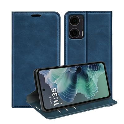 For Motorola Moto G35 5G Skin Feel Magnetic Attraction Flip Leather Wallet Case with Card Slot and Stand