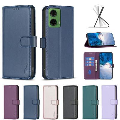 BINFEN COLOR BF17 For Motorola Moto G35 5G PU Leather Wallet Case Magnetic Folio Flip Stand Phone Cover