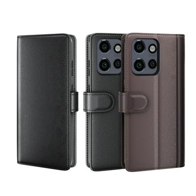 for Motorola Moto Edge 50 Neo 5G/Moto S50 5G Side Flip Wallet Style Genuine Leather + Soft TPU Card Slots with Stand and Magnetic Buckle Case 