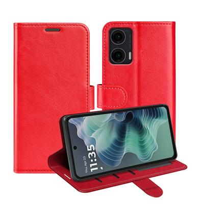 For Motorola Moto G35 5G R64 Pattern Single Folded Edge Folio Flip Leather Wallet Phone Case
