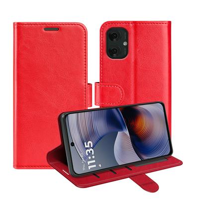 For Motorola Moto G55 5G R64 Pattern Single Folded Edge Folio Flip Leather Wallet Phone Case