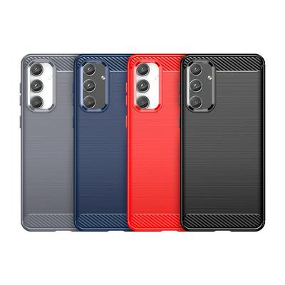 For Samsung Galaxy M55S Carbon Fiber Drawing Series Scratch Resistant Shock Absorption Soft TPU Back Cover Case