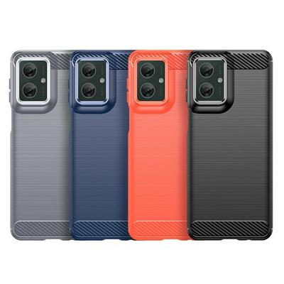 For Motorola Moto G55 Carbon Fiber Drawing Series Scratch Resistant Shock Absorption Soft TPU Back Cover Case