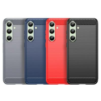 For Samsung Galaxy S24 FE Carbon Fiber Drawing Series Scratch Resistant Shock Absorption Soft TPU Back Cover Case