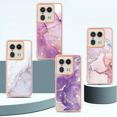 For Motorola Moto Edge 50 Ultra IMD Marble Pattern Electroplated Phone Case IMD 2.0mm TPU Skin Anti-Scratch Cover