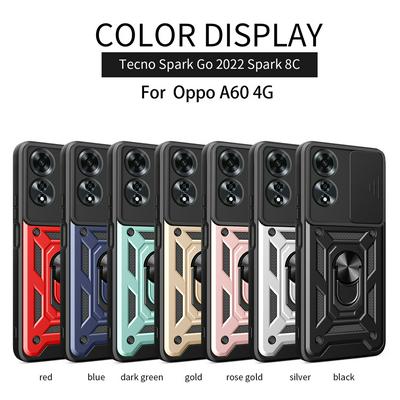 Oppo A60 4G Ring Holder Kickstand Camera Slide Cover Design PC + TPU Phone Back Cover Case