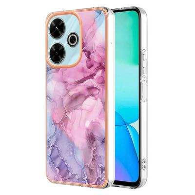 For Xiaomi Redmi 13 4G IMD Marble Pattern Electroplated Phone Case IMD 2.0mm TPU Skin Anti-Scratch Cover