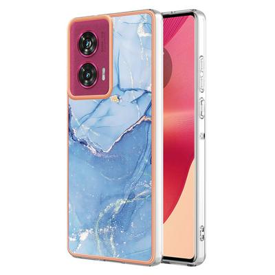 For Motorola Moto Edge 50 Fusion IMD Marble Pattern Electroplated Phone Case IMD 2.0mm TPU Skin Anti-Scratch Cover